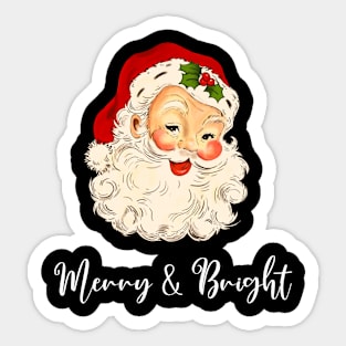 Merry and Bright Santa Sticker